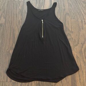 Dynamite Black Tank Top with Gold Zipper